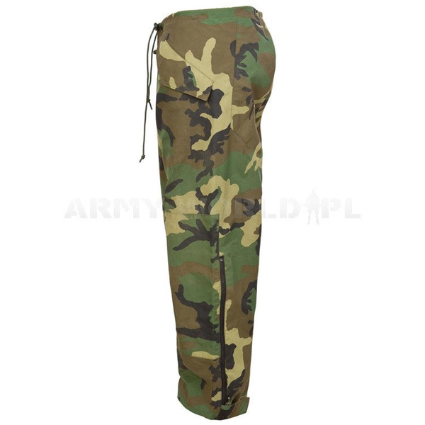 Spodnie Woododporne ECWCS Gore-Tex US Army Woodland Oryginał Demobil BDB