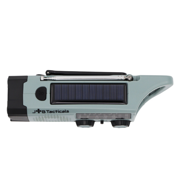 Radio Awaryjne Solarne z Latarką, Lampką LED i Powerbankiem Niebieskie (JB-06)