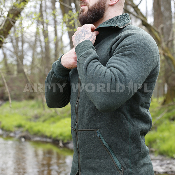 Polar Wełniany Wojskowy Holenderski Olive Oryginał Demobil BDB