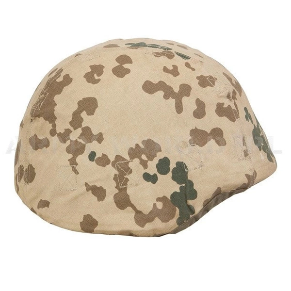 Cover For Kevlar Type Helmet Bundeswehr Reversible Two-Seded Flecktarn/Wustentarn Original Used