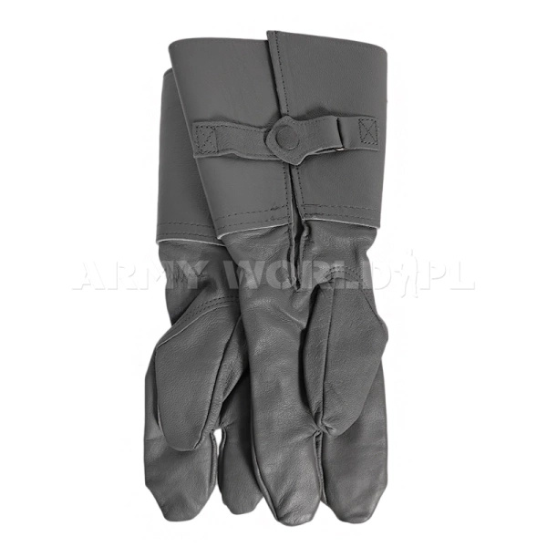 Rękawice Wojskowe Łapki Trzypalczaste Bundeswehr Skórzane Szare Oryginał Nowe