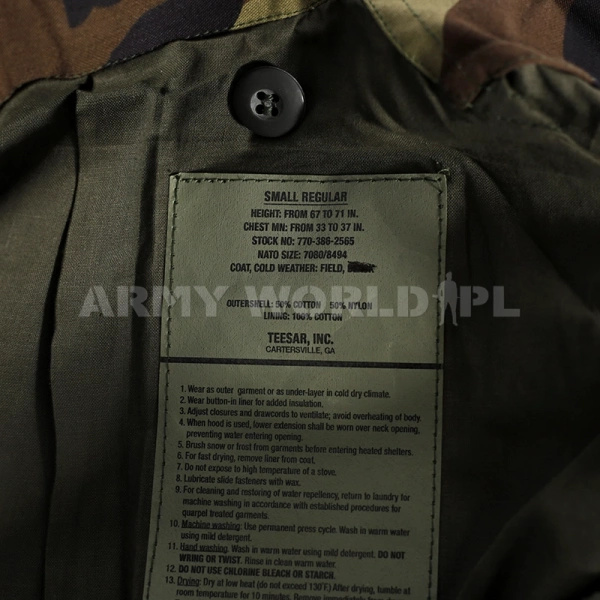 Military Field Jacket Model M65 Woodland Nyco  Mil-Tec TESSAR.INC