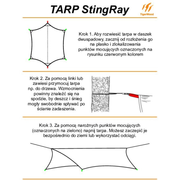 Termo Tarp StingRay 3,6 x 2,8 m T2 Poland TigerWood Olive / Czarny