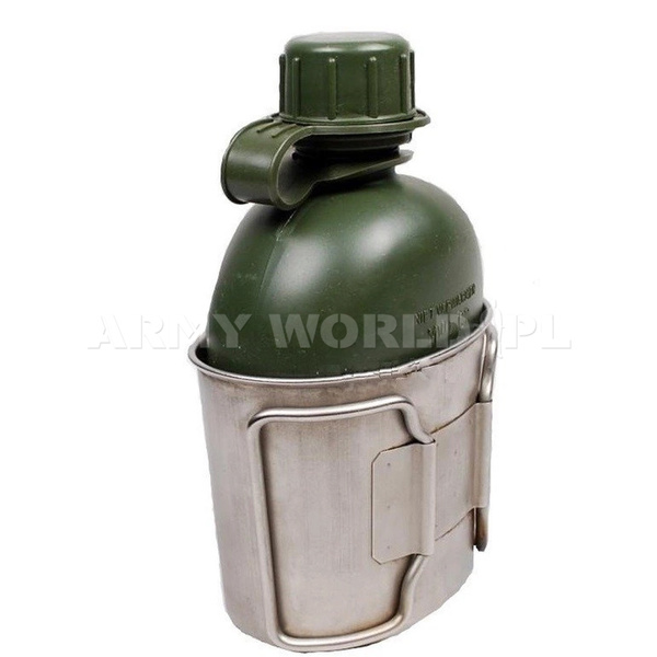 Military Dutch Flask With Cup Original Demobil