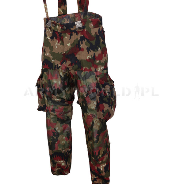 Spodnie Wojskowe Szwajcarskie Z Szelkami M70 Alpentarn Oryginał Demobil II Gatunek