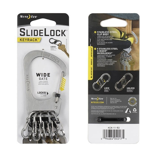 Karabinek Na Klucze SlideLock® KeyRack Locker Stalowy Nite Ize Srebrny (KCK-11-R3)