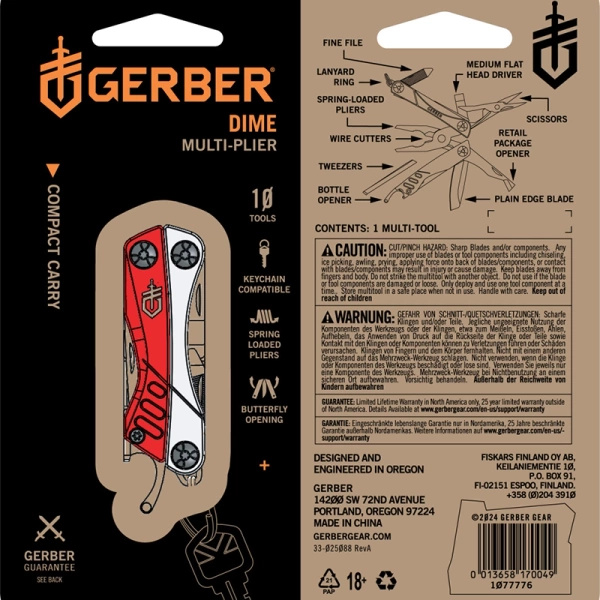 Multitool Dime Mini Gerber Drab Red (1077776)