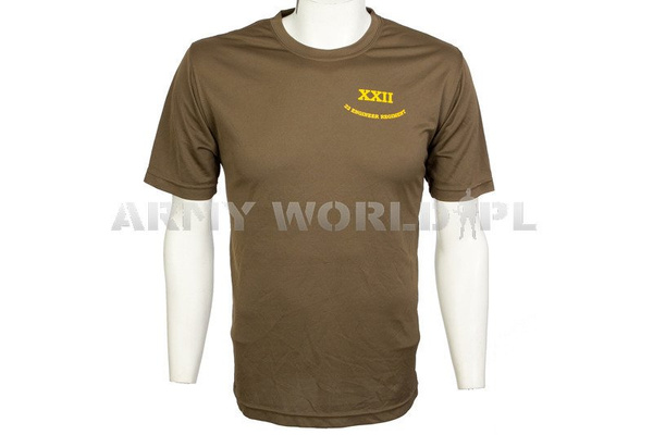 T-shirt Termoaktywny Coolmax Z Naklejką XXII Brązowy Demobil DB