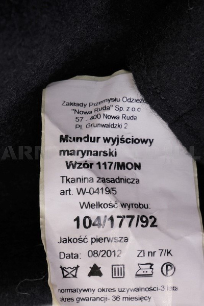 Bluza Munduru Marynarskiego Wyjściowego Granatowa 117/MON Oryginał Nowa