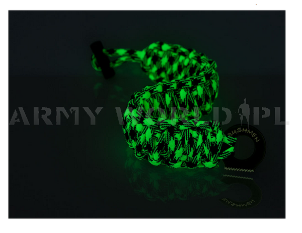  Paracord Bracelet 6 m With A Firestarter Bushmen Geckon Fluorescencyjny New