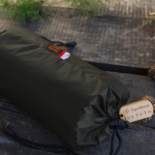 Tarp T2 3x3 m Poland TigerWood Dark Khaki / Black