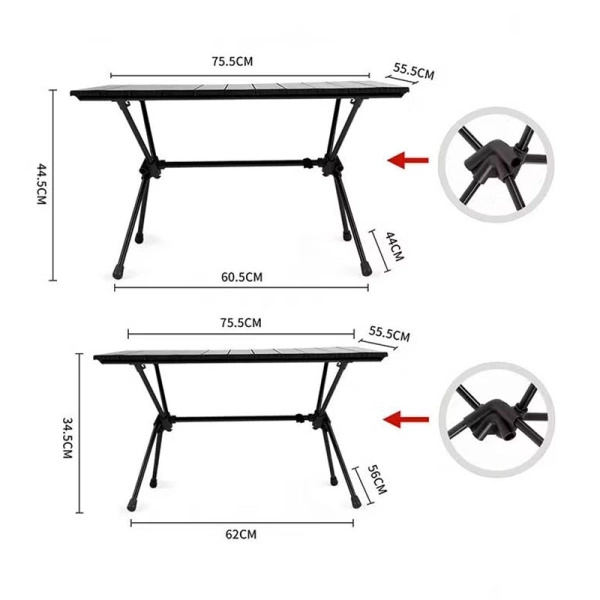 Stolik Turystyczny Aluminium Folding Table FT11 Naturehike Czarny (CNH22JU037)
