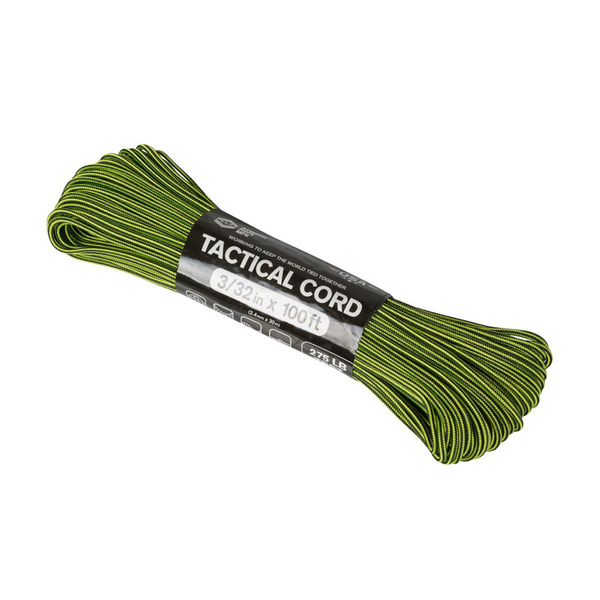 Linka Tactical 275 Cord (100ft) Atwood Rope MFG Neon Yellow & Black Stripes (CD-TC1-NL-0J)