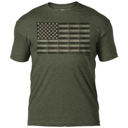 T-shirt Veteran 'Bullet Flag' 7.62 Design Olive (BAT-750HMGN)