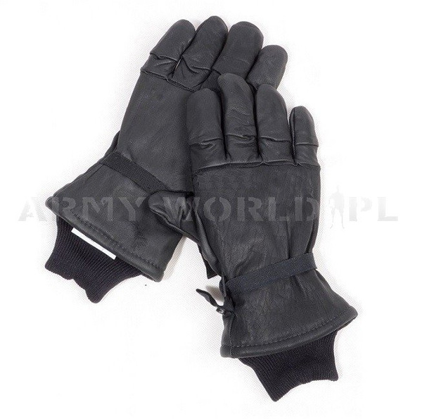 Leather Gloves US Army Intermediate Cold/ Wet Black Original Used