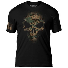 T-shirt USMC Woodland Marpat Skull 7.62 Design Czarny