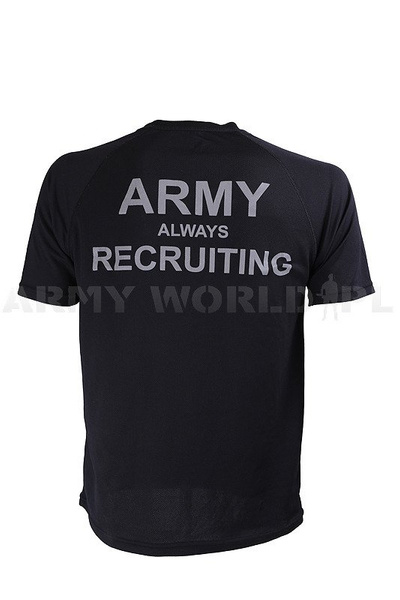 T-shirt Termoaktywny Coolmax Z Naszywką Recrutting Czarny Oryginał Demobil BDB