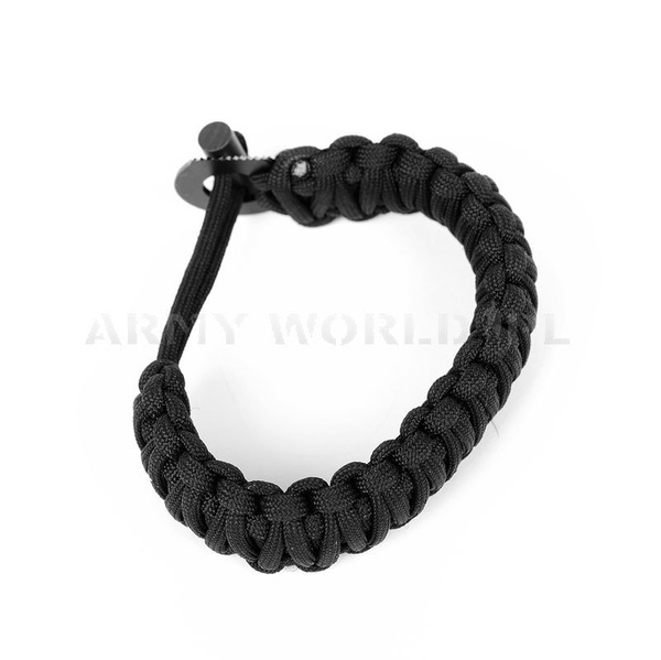 Bransoleta Paracord 6m Z Krzesiwem I Iskrownikiem Bushmen Czarna (BU BRCA 6)