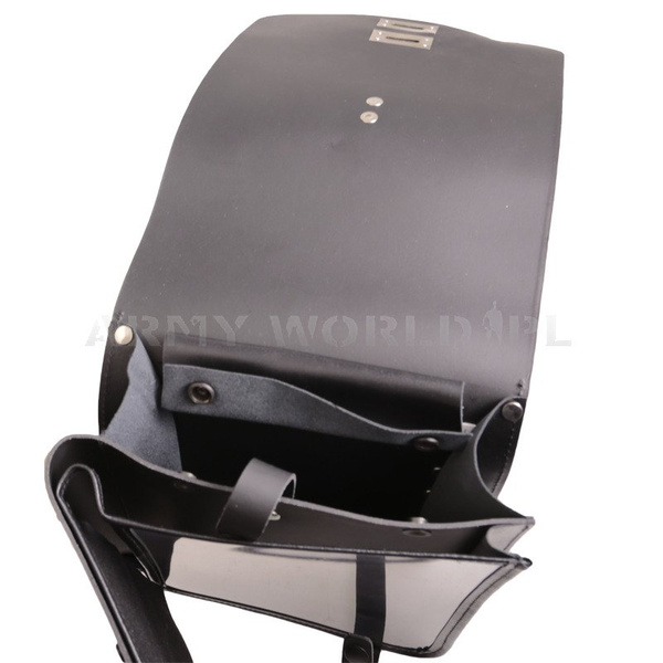 Torba Polowa Wojskowa Oficera Raportówka Skórzana 984/MON Czarna Oryginał Demobil BDB