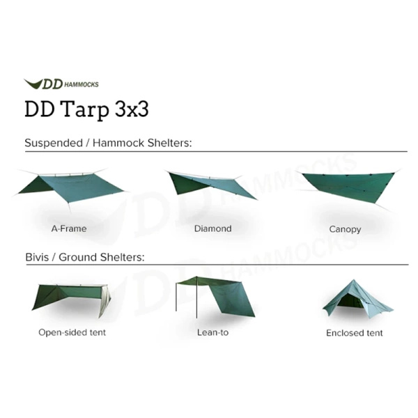 Płachta Biwakowa Tarp 3x3 DD Hammocks Coyote Brown