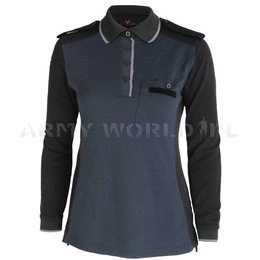 Koszulka Polo Damska Długi Rękaw Sport Wool Szaro / Niebieska Oryginał Demobil DB