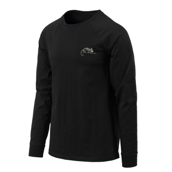 Bluzka Z Długim Rękawem Logo Helikon-Tex Czarny (TS-HLT-CO-01)