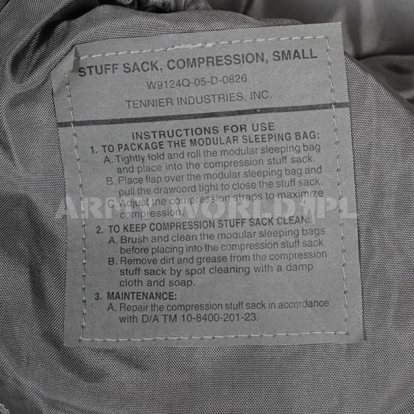 Worek Kompresyjny US Army Stuff Sack Tennier Industries Inc. Small Szary Oryginał Demobil DB