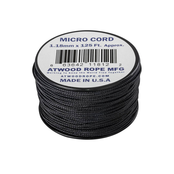 MICRO Cord (125ft) Atwood Rope MFG Black (CD-MC1-NL-01)