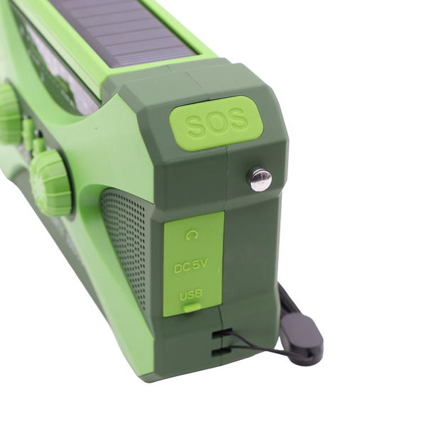 Radio Awaryjne Solarne z Latarką, Lampką LED, SOS i Powerbankiem JB Tacticals Zielone (JB-03)