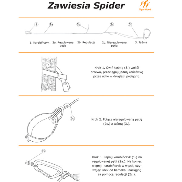 Zawiesia Do Hamaka Spider Zwykłe Taśmy TigerWood 