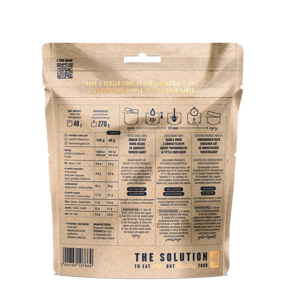 Liofilizowana Fasola Mung Z Sosem Pomidorowym LYOFOOD 270 g 