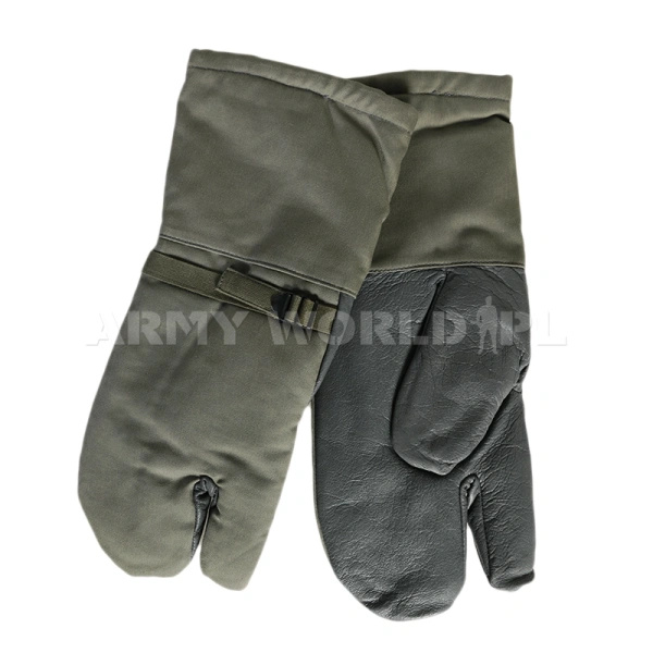 Rękawice Wojskowe Łapki Skórzane Bundeswehr Oryginał Demobil II Gatunek 