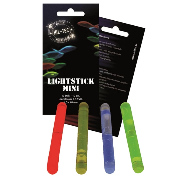 Światło Chemiczne 4 cm Mini Lightstick Mil-tec Czerwone 10 Sztuk (14931510)