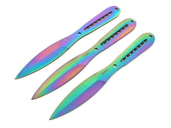 Noże Do Rzucania / Zestaw Rzutek N420B Rainbow Fade
