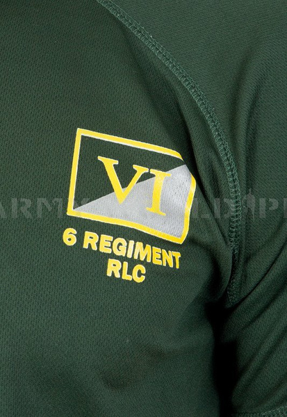 T-shirt Termoaktywny Coolmax Z Naklejką VI 6 Regiment RLC Zielony Oryginał Demobil DB