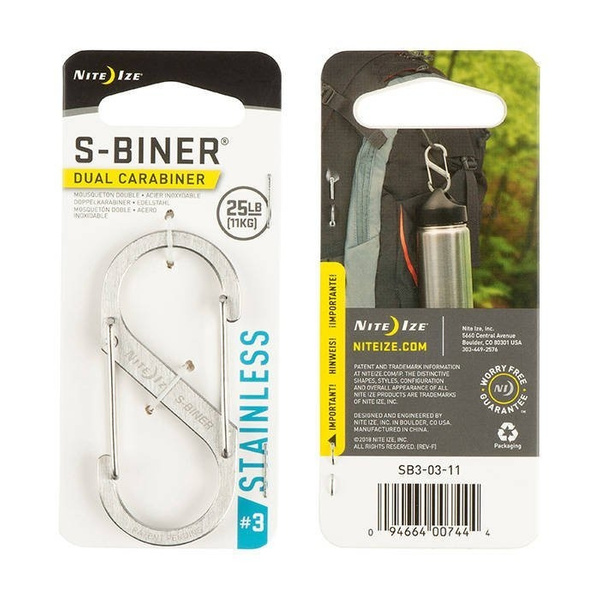 Nite Ize S-Biner #3 Steel Carabiner Silver