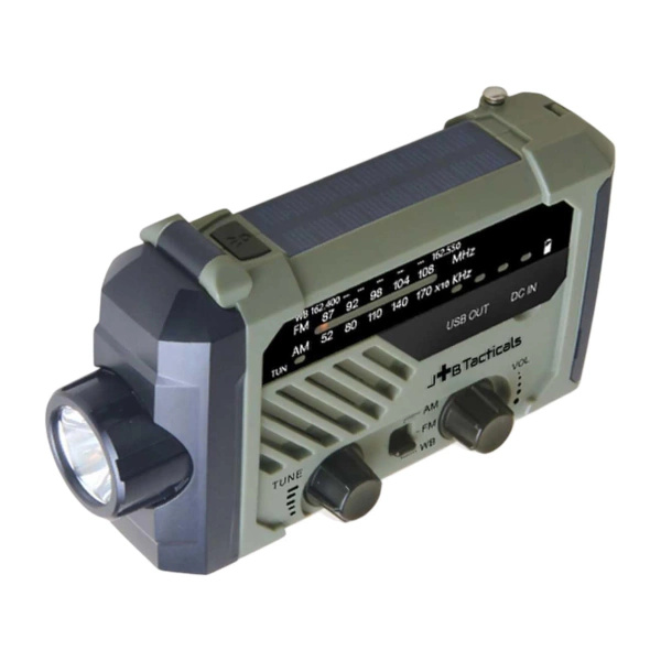 Radio Awaryjne Solarne z Latarką, Lampką LED i Powerbankiem JB Tacticals (JB-02)