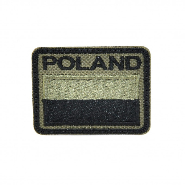 Emblemat Flaga Polski Gaszona POLAND Olive 52 x 42 mm