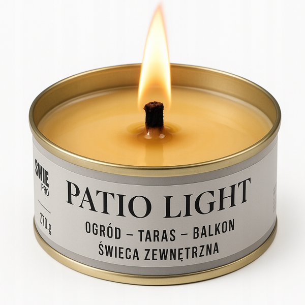 Świeca Wiatroodporna Patio Light Sojowa Haske Pro 260g