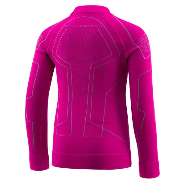 Bluza Termoaktywna Dziecięca Thermo Kids Brubeck Fuksjowo / Szara (LS1611K)