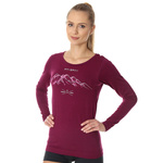 Koszulka Damska Z Długim Rękawem Termoaktywna Outdoor Wool Śliwkowa Góry 3 (LS1415W)