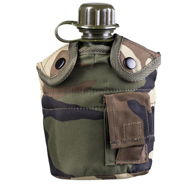 Canteen With Mug + Case Woodland GRATIS Mil-tec New