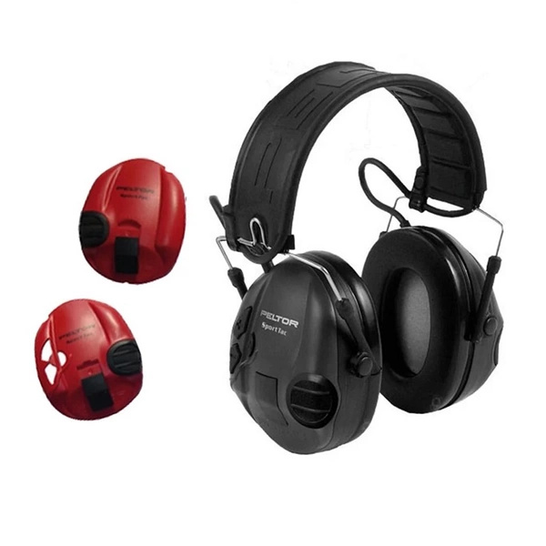 Ochronniki Słuchu Aktywne 3M Peltor SportTac Czarne/ Czerwone (MT16H210F-478-RD)