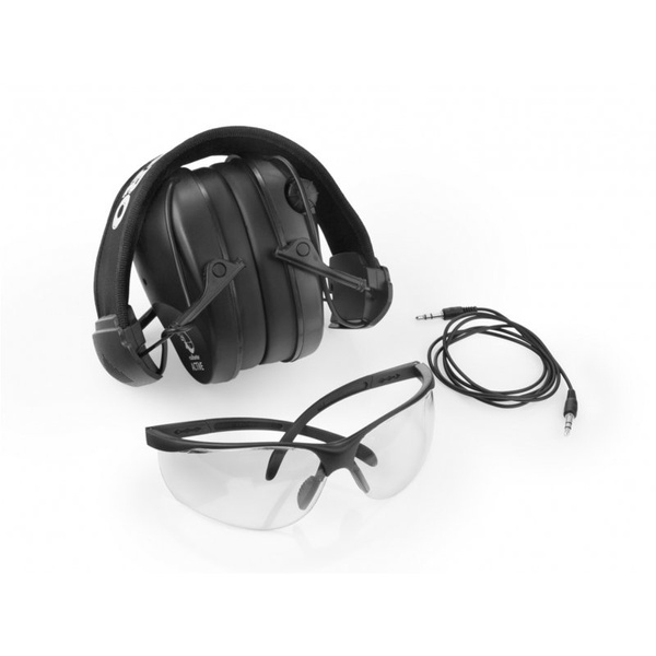 Słuchawki Ochronne RealHunter Active PRO Czarne + Okulary RealHunter (LE-401B+LG3048 black)