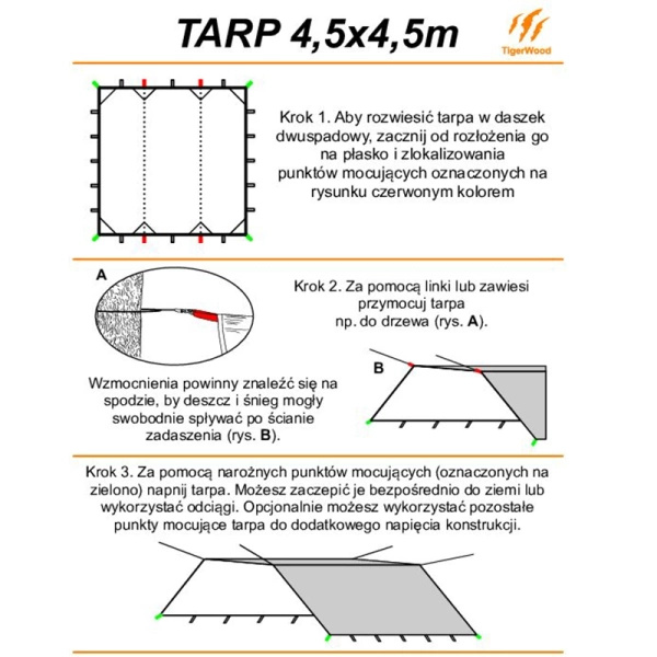 Termo Tarp 4,5x4,5 m Poland TigerWood Green