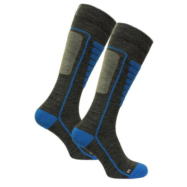 Skarpety Narciarskie Wełna Merino Woolona Niebieskie