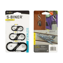 Set Of Three Carabiners Stainless Stee S-Biner SlideLock Set #2 #3 #4 Nite Ize Black