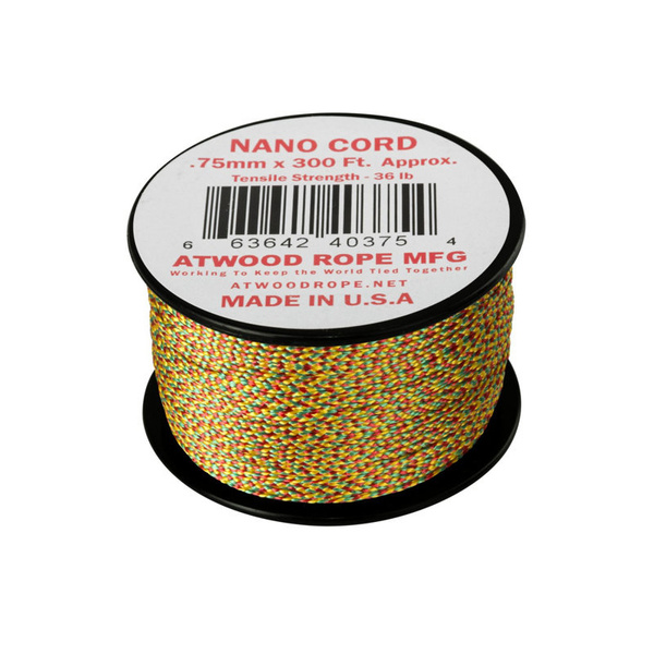 Nano Cord (300ft) Atwood Rope MFG Neon Jamaican Me Crazy (CD-NC3-NL)