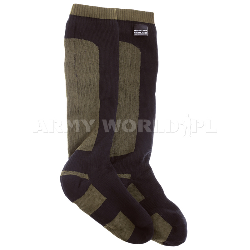 Skarpety SEALSKINZ Duty Wodoodporne Długie Olive Green Oryginał Demobil