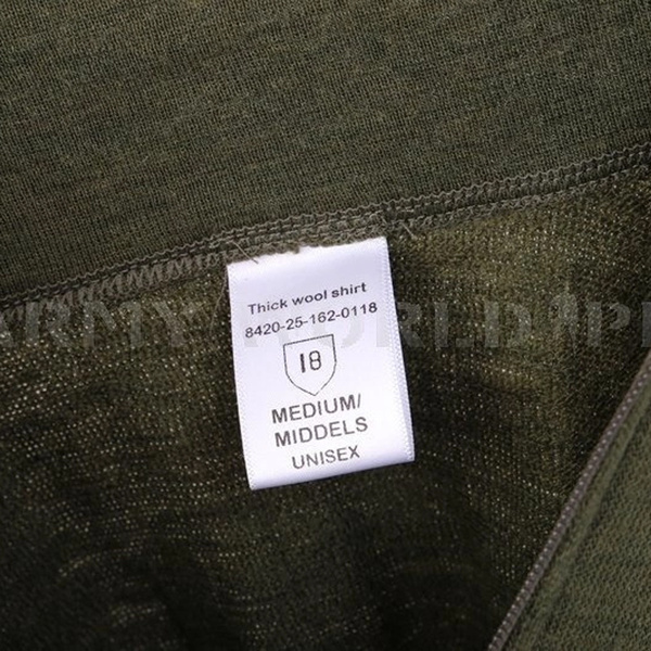 Trikot Wojskowy Holenderski Merino Wool Oryginał Olive Demobil II Gatunek